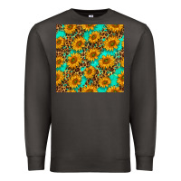 Smoke sunflowers and leopard western seamless pattern Premium Sweatshirt - BundleAndBundleShop