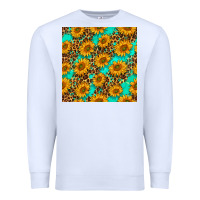 White sunflowers and leopard western seamless pattern Premium Sweatshirt - BundleAndBundleShop