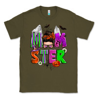 Army Green halloween momster messy bun Classic Tee - Zillion Design Studio