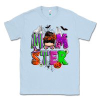Dusty Blue halloween momster messy bun Classic Tee - Zillion Design Studio
