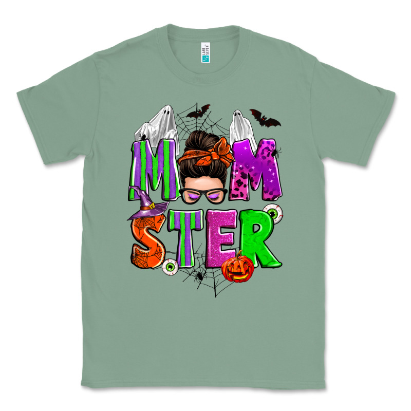 Halloween Momster Messy Bun Classic Tee by Zillion Design Studio | Teevron