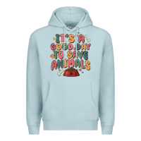 Blue Mist it's a good day to save animals Premium Hoodie - MaliasSmallBusiness