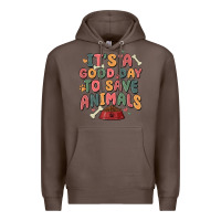 Coffee it's a good day to save animals Premium Hoodie - MaliasSmallBusiness