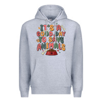 Heather Grey it's a good day to save animals Premium Hoodie - MaliasSmallBusiness
