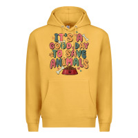 Mustard it's a good day to save animals Premium Hoodie - MaliasSmallBusiness