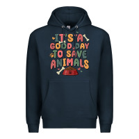 Navy it's a good day to save animals Premium Hoodie - MaliasSmallBusiness