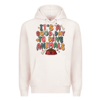 Pale Pink it's a good day to save animals Premium Hoodie - MaliasSmallBusiness