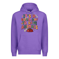 Purple it's a good day to save animals Premium Hoodie - MaliasSmallBusiness