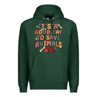 Sports Green it's a good day to save animals Premium Hoodie - MaliasSmallBusiness