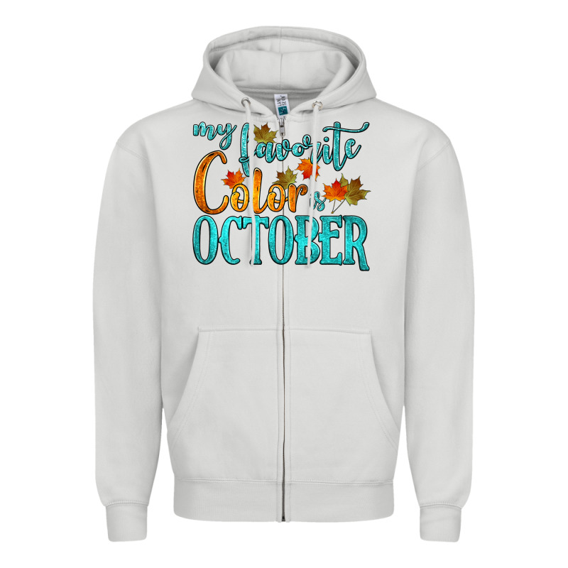 My Favorite Color Is October Zipper Hoodie by HRA Design Shop | Teevron