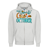 Dove Grey my favorite color is october Zipper Hoodie - HRA Design Shop