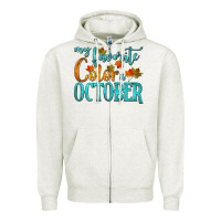 Oatmeal Heather my favorite color is october Zipper Hoodie - HRA Design Shop