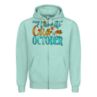 Seafoam my favorite color is october Zipper Hoodie - HRA Design Shop