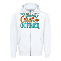 White my favorite color is october Zipper Hoodie - HRA Design Shop