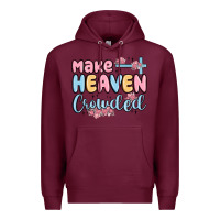 Burgundy make heaven crowded Premium Hoodie - MaliasSmallBusiness