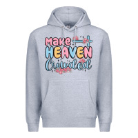 Heather Grey make heaven crowded Premium Hoodie - MaliasSmallBusiness