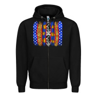 Black American police brushstrokes Zipper Hoodie - Neo Western