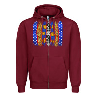 Burgundy American police brushstrokes Zipper Hoodie - Neo Western