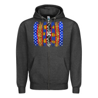 Charcoal Heather American police brushstrokes Zipper Hoodie - Neo Western