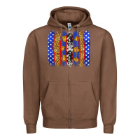 Chestnut American police brushstrokes Zipper Hoodie - Neo Western