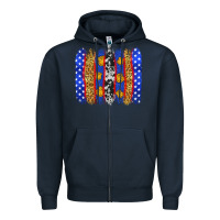 Navy American police brushstrokes Zipper Hoodie - Neo Western
