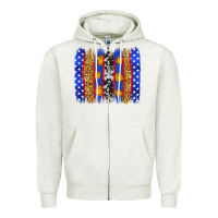 Oatmeal Heather American police brushstrokes Zipper Hoodie - Neo Western