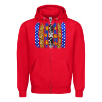 Red American police brushstrokes Zipper Hoodie - Neo Western