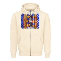 Sandshell American police brushstrokes Zipper Hoodie - Neo Western