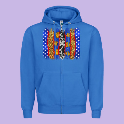 American Police Brushstrokes Zipper Hoodie Designed By Neo Western