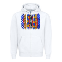 White American police brushstrokes Zipper Hoodie - Neo Western