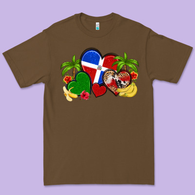 Dominican Republic Hearts Premium Tee Designed By Artiststas