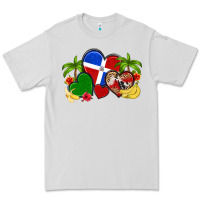 Dove Grey dominican republic hearts Premium Tee - Artiststas