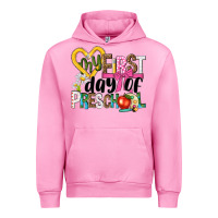 Fuchsia Pink my first day of preschool Urban Hoodie - NancyCooperArtShop