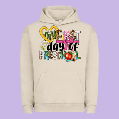 My First Day Of Preschool Urban Hoodie Designed By Nancycooperartshop