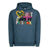 Pigment Midnight Navy my first day of preschool Urban Hoodie - NancyCooperArtShop