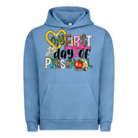 Pigment Pebble Blue my first day of preschool Urban Hoodie - NancyCooperArtShop