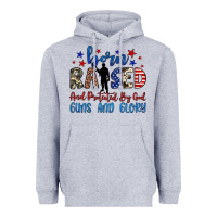 Heather Grey born raised and protected by god guns and glory Heavyweight Hoodie - JahusDesignShop