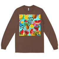 Chestnut fruits tie dye seamless pattern Long Sleeve Tee - Zillion Design Studio