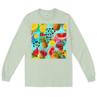 Matcha fruits tie dye seamless pattern Long Sleeve Tee - Zillion Design Studio