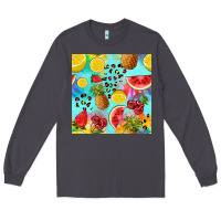 Smoke fruits tie dye seamless pattern Long Sleeve Tee - Zillion Design Studio