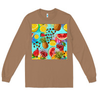 Fruits Tie Dye Seamless Pattern Long Sleeve Tee | Teevron