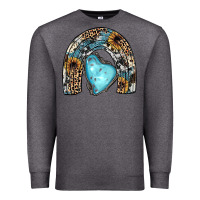 Charcoal Heather sunflower gemstone rainbow Premium Sweatshirt - JahusDesignShop