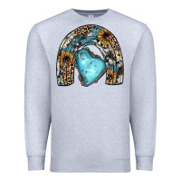 Heather Grey sunflower gemstone rainbow Premium Sweatshirt - JahusDesignShop