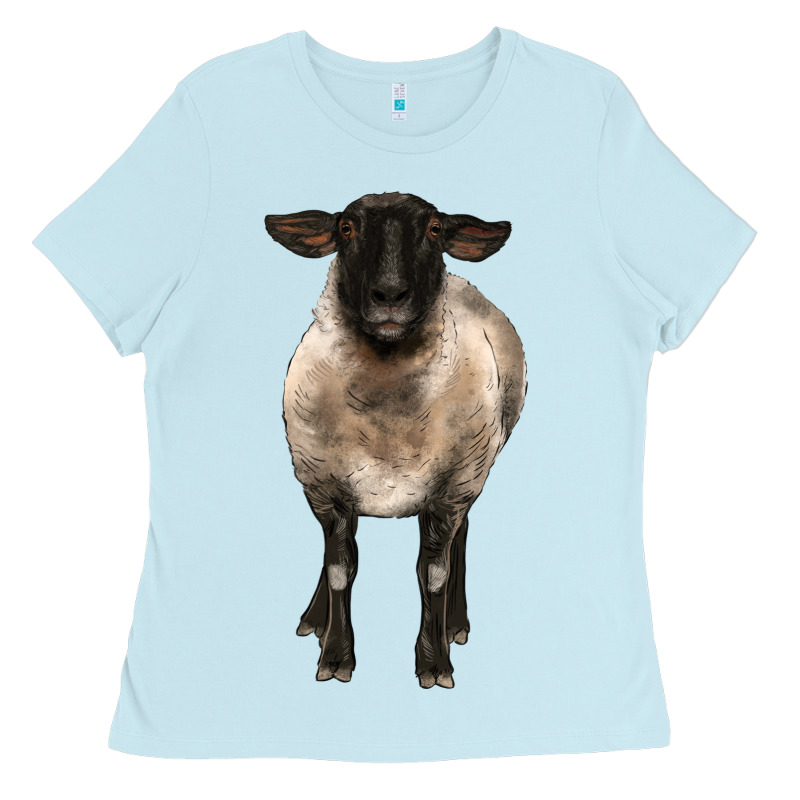 Suffolk Ewe Front Ladies Tee by BarkalooDesign | Teevron