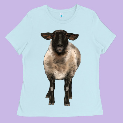 Suffolk Ewe Front Ladies Tee Designed By Barkaloodesign