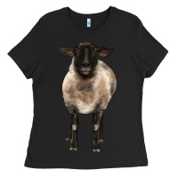 Black suffolk ewe front Ladies Tee - BarkalooDesign
