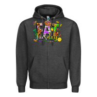Charcoal Heather fat tuesday Zipper Hoodie - FaDigitalArtStudio
