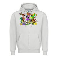 Dove Grey fat tuesday Zipper Hoodie - FaDigitalArtStudio