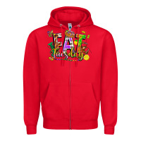 Red fat tuesday Zipper Hoodie - FaDigitalArtStudio