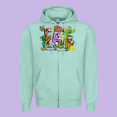 Fat Tuesday Zipper Hoodie Designed By Fadigitalartstudio